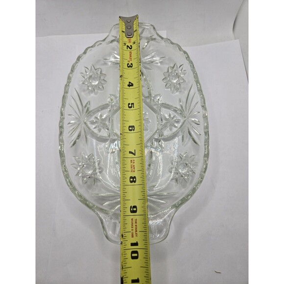 Vintage Anchor Hocking Clear Glass Oval Divided Pickle / Olive Dish - Picture 6 of 7